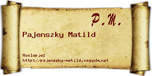 Pajenszky Matild névjegykártya